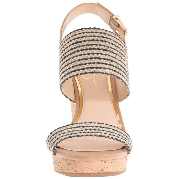 Jessica Simpson JS0Janic Natural/Black Stripe Platform-Wedges SZ 10 (NIB) - Picture 4 of 4